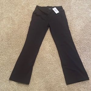 Agenlulu High Waisted Dress Pants, Bootcut,  Elastic Waist, Black Work Slacks